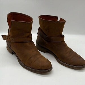 Madewell The Lowrider Biker Boot Weathered Leather in Apple Butter - Size 7